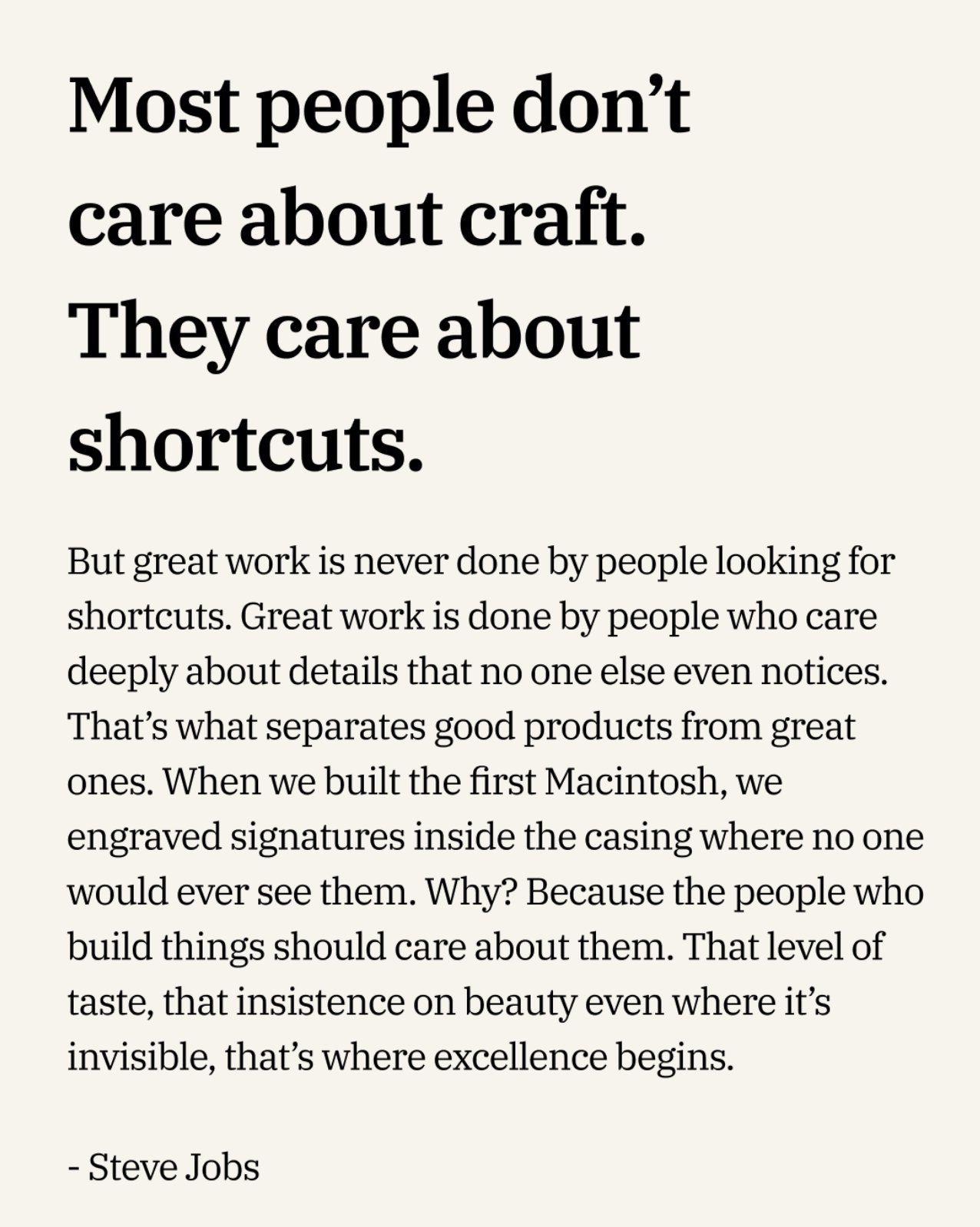 There's a Steve Jobs quote that's been sitting with me